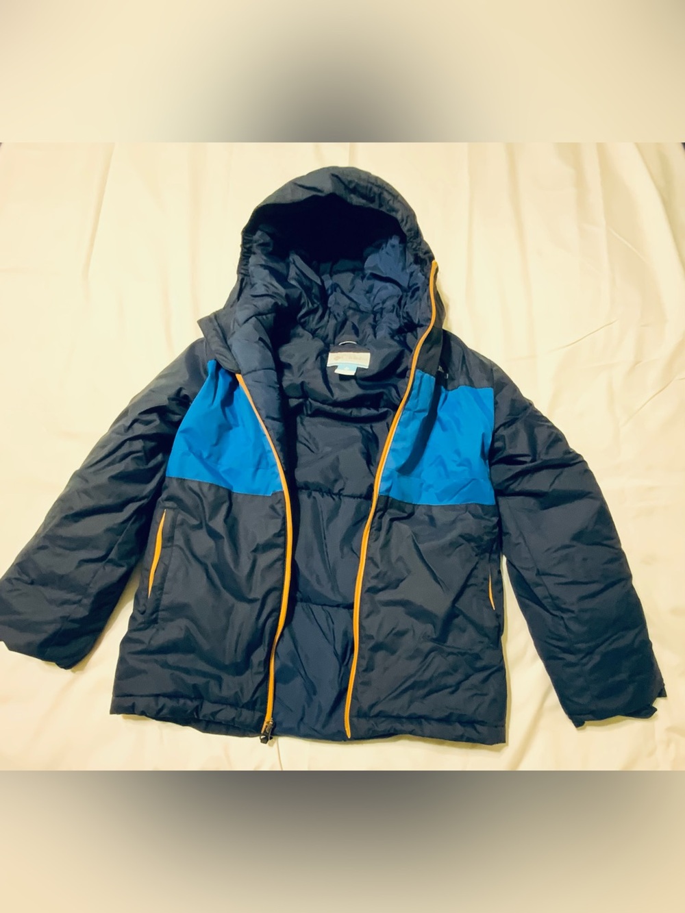 Columbia Youth Navy/Royal Blue Insulated Hooded Winter Coat Size M 10/12